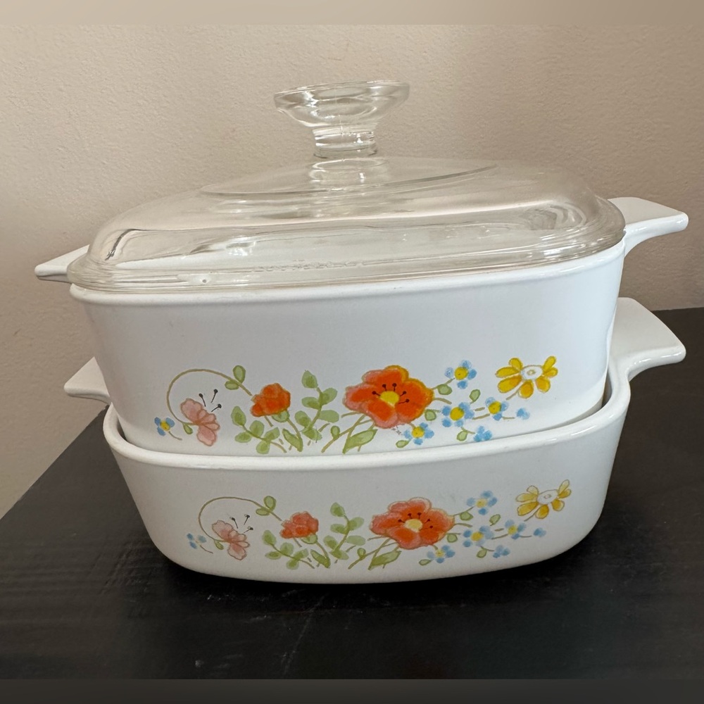 Corelle Wildflower Pattern 3 Piece Cookware Set